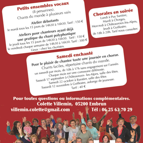 Rentrée chorale Atout choeur