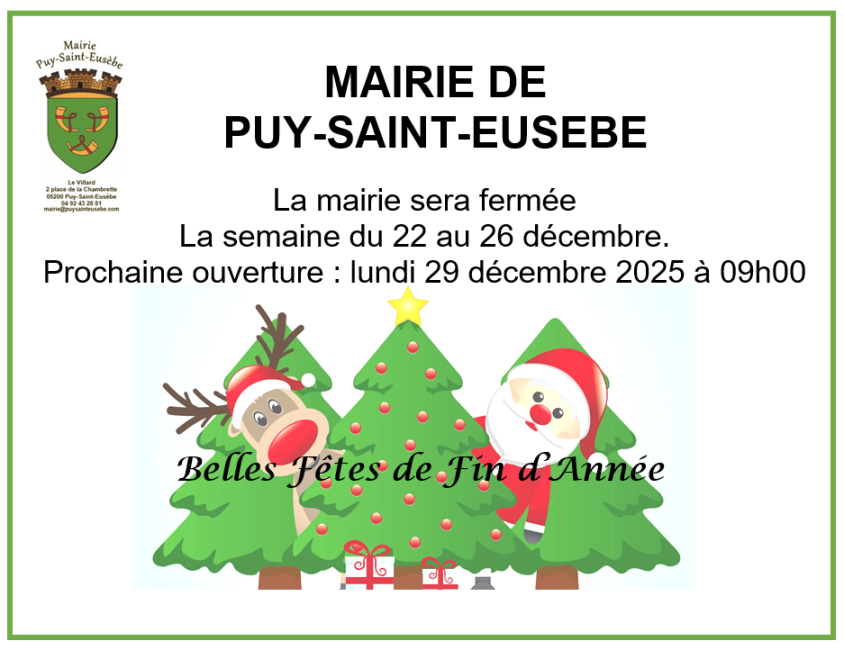 Fermeture fin année 2025